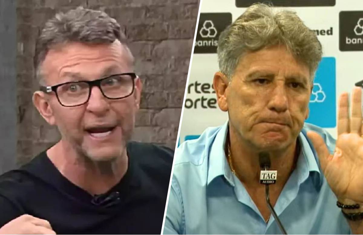 Apresentador Neto e Renato, técnico do Grêmio