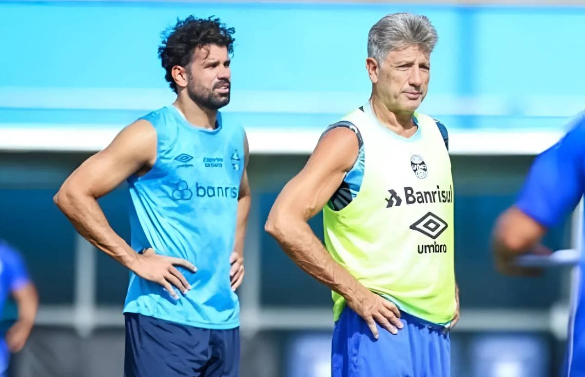 Renato Portaluppi e Diego Costa no Grêmio