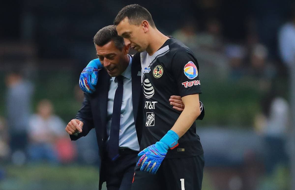 Pedro Caixinha e Marchesín, goleiro do Grêmio